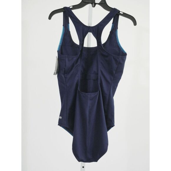 TYR Durafast Elite® Women's UPF50+ Chlorine Proof Swimsuit Blue Size 10 - Picture 3 of 7